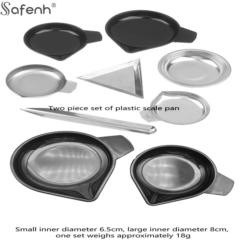 1 Set Silver/Black Weigh Boats Scale Weighing Powder Pans Scale Pan For Weigh Liquid Powder Gems Diamond Gemstone Weighing Pan