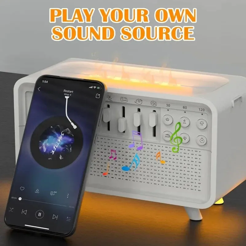 3 in 1 Bluetooth Speaker White Noise Sleep Night Light Humidifier All-in-one Machine Free Combination of 8 Group Nature Sound