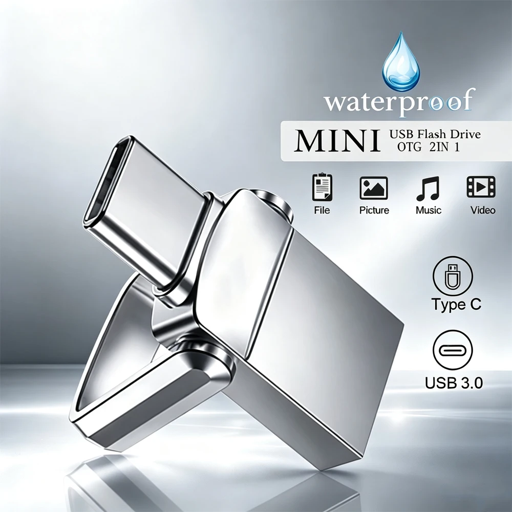 Metal USB 3.0 Flash Drive 128GB High Speed Pendrive 1TB 512GB 256GB Metal Type C Pen Drive USB Memory Stick For Phone Computer