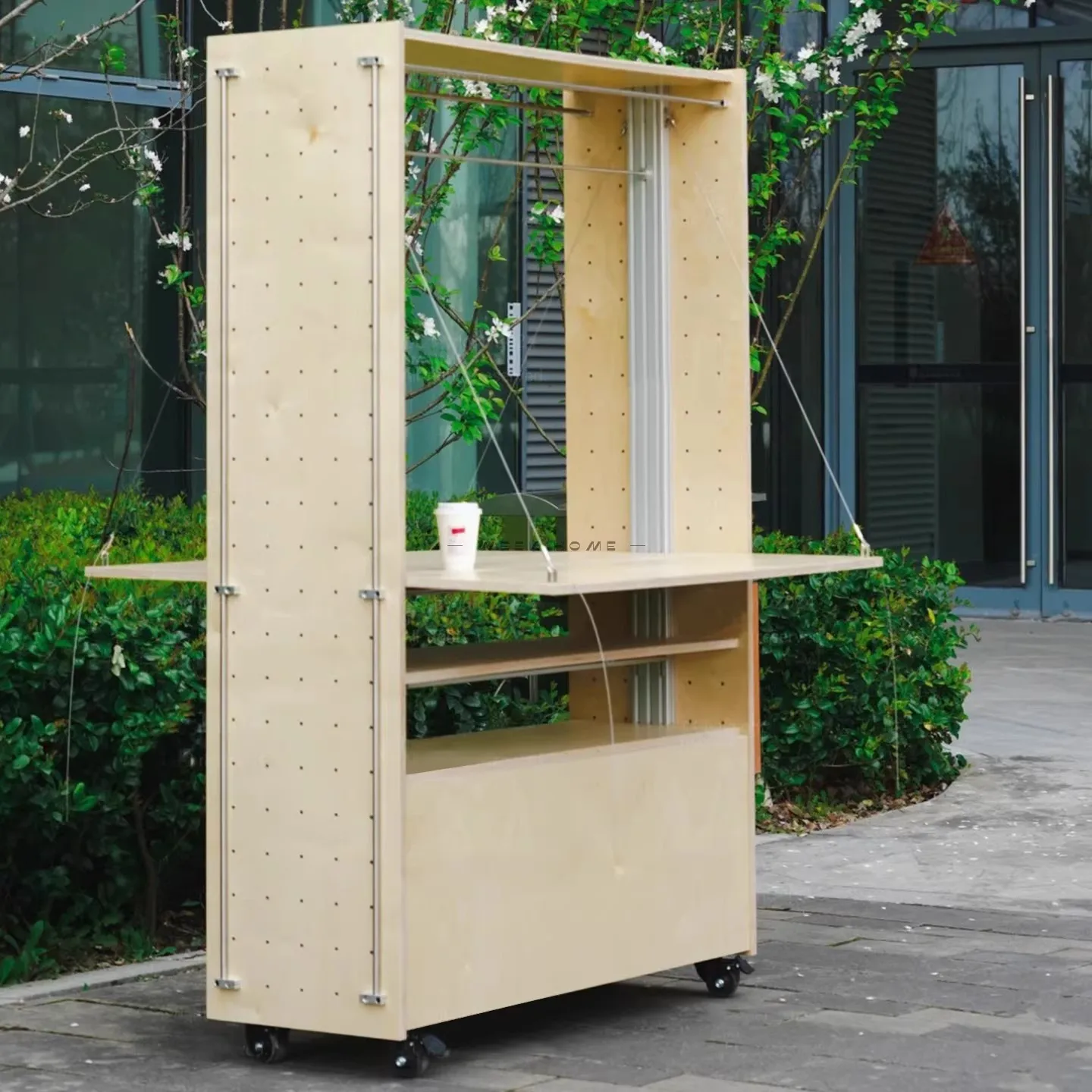 

Mobile, folding table, storage cabinet, aluminum profile, display stand