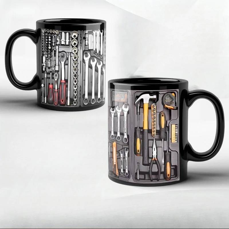 

Coffee Cup Toolbox Design, Wrench Pattern, Mechanical Water Cup, Ceramic Sturdy Water Cup, Car/car Mechanical Gift