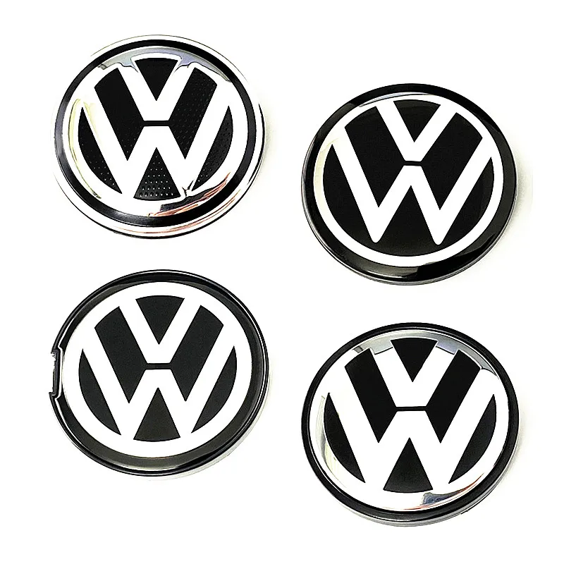 100 Pcs VW 55mm 56mm Wheel Center Caps Badge Logo Rim Dust-Proof Hub Cover Hubcap Emblem Car Accessories For 1J0 6N0 6C0 6CD