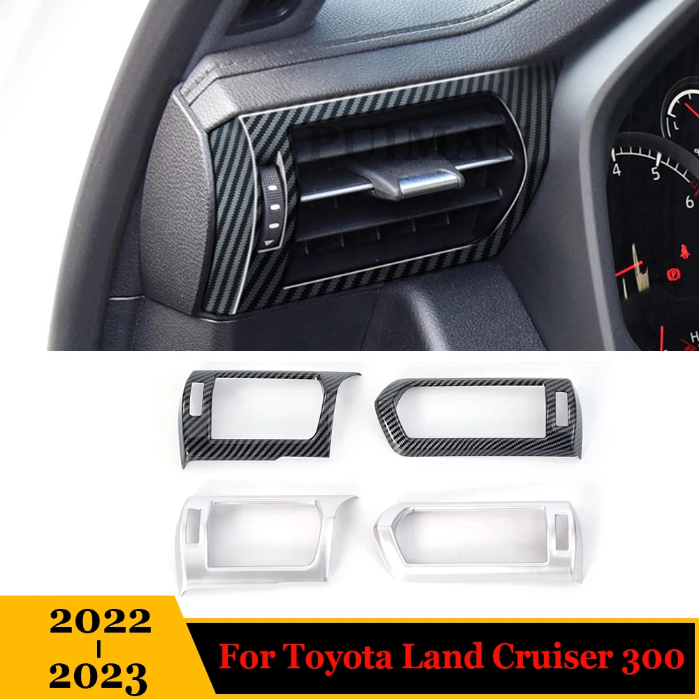 

For Toyota Land Cruiser 300 LC300 2022 2023 Accessories Car Air Conditioner Vent Outlet Panel Cover Trim ABS Carbon Styling