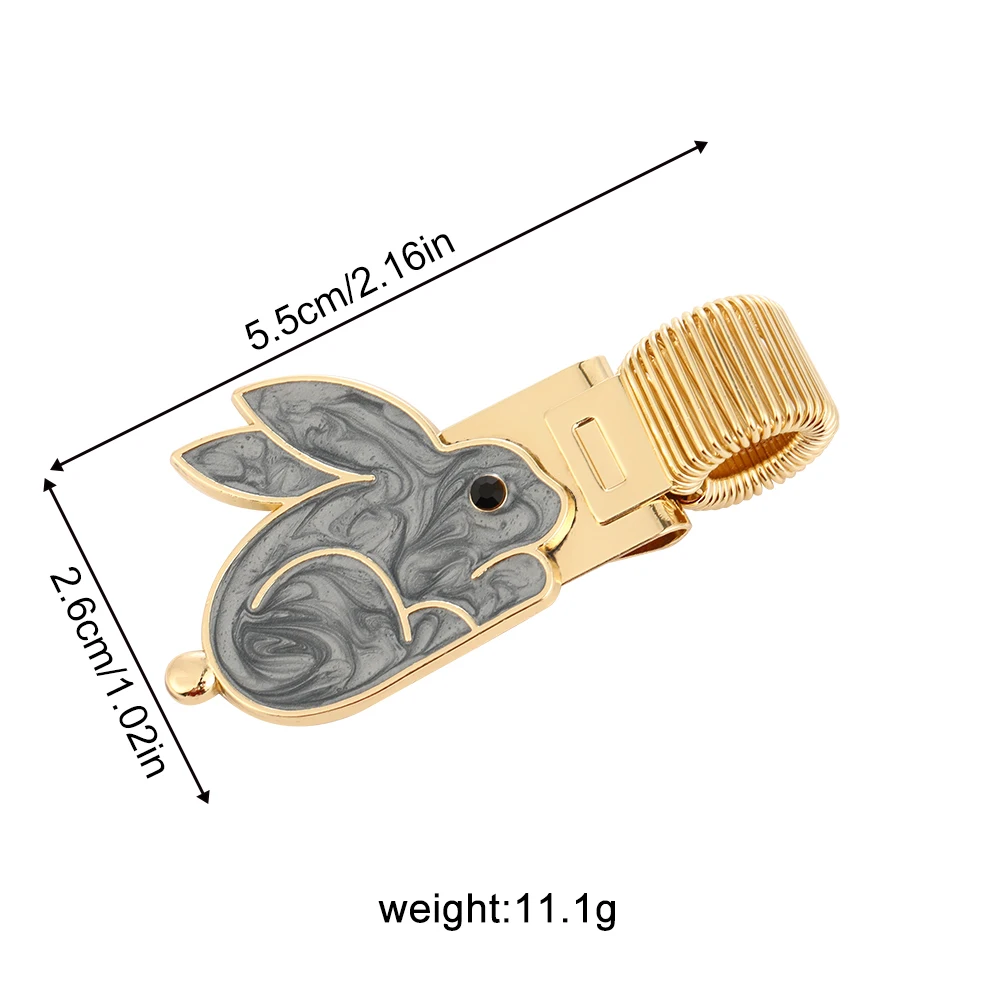 1pc Rabbit-Themed metal pen clip with spring metal clip, suitable for handwriting, notebooks, and student office stationery