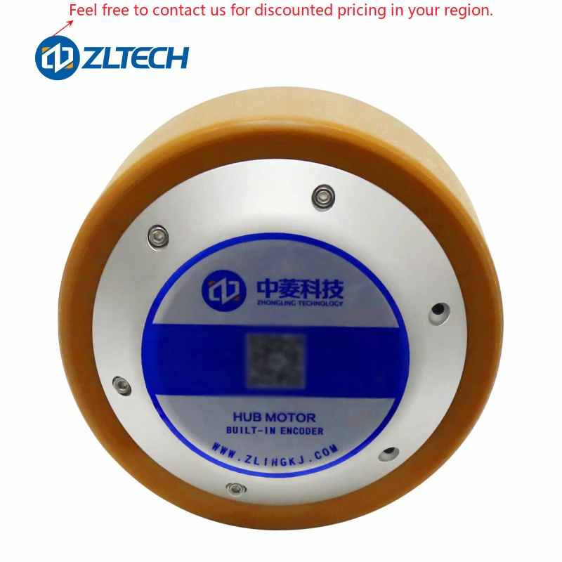 

ZLTECH CE ROHS2.0 6.5inch 120kg Load 24V 500W 10N.m 260RPM BLDC Encoder Hub Wheel Motor With PU Tire For Handling Robot