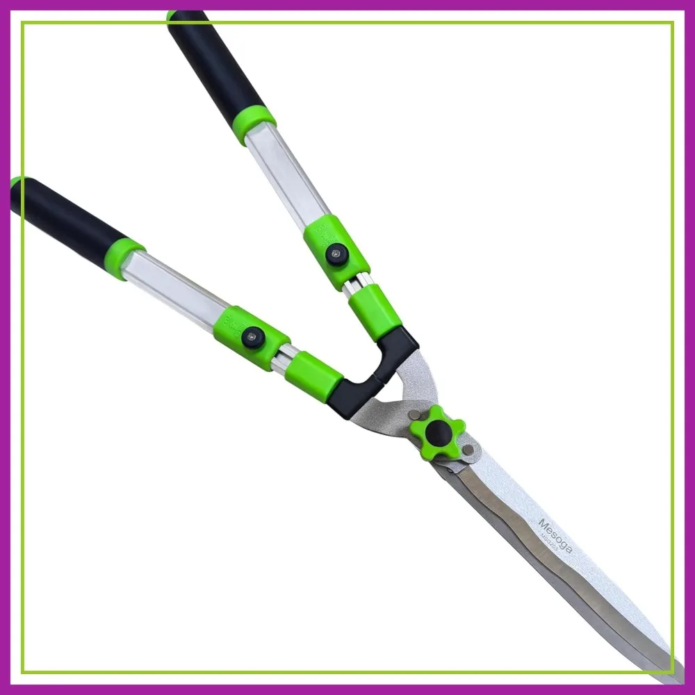 

Extendable Hedge Shears for Trimming Borders, Wavy Blade Pruning Clippers, Professional Bush Cutter, Gardening Scissors