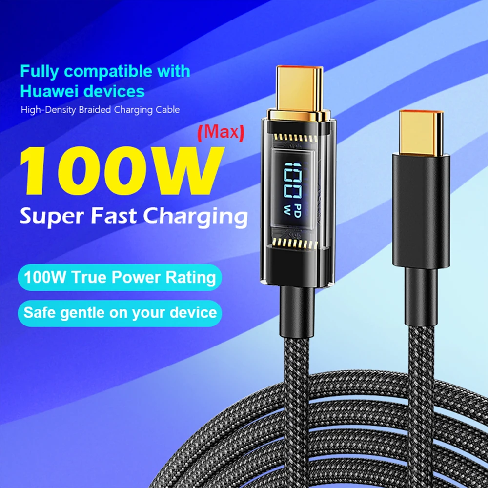 

66 Вт 100 Вт Тип C Кабель для Xiaomi Redmi Кабель для быстрой зарядки для Huawei OPPO POCO Samsung USB-кабель для быстрой зарядки данных