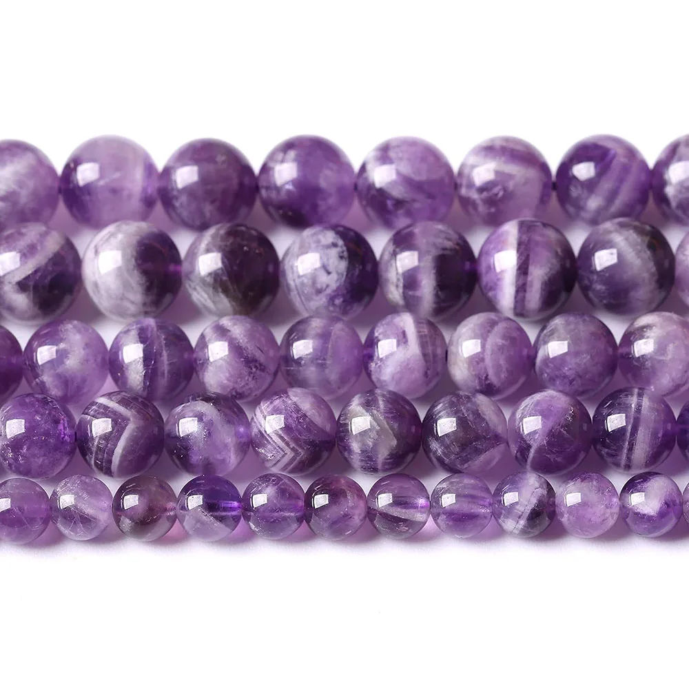4/6/8/10mm Natural Stone Healing Crystals Aquamarine Amethyst Rose Quartz Round Loose Spacer Gemstone for DIY Jewelry Accessory view 2