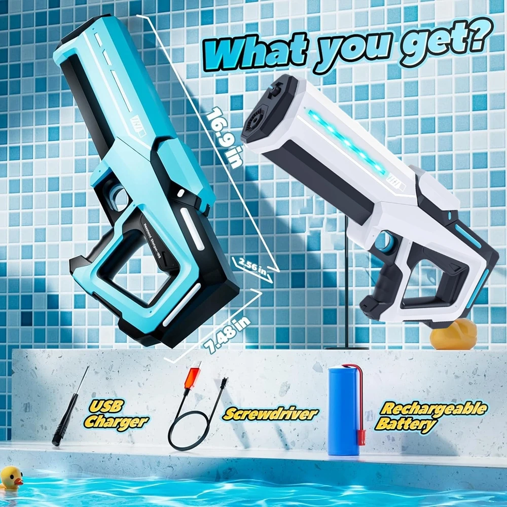 Elektryczne pistolety na wodę Oike dla dorosłych i dzieci, automatyczne ssanie, letnia gra na zewnątrz, plaża, basen, zabawka-wodoodporna pistolet na wodę, prezenty dla chłopców i dziewcząt.