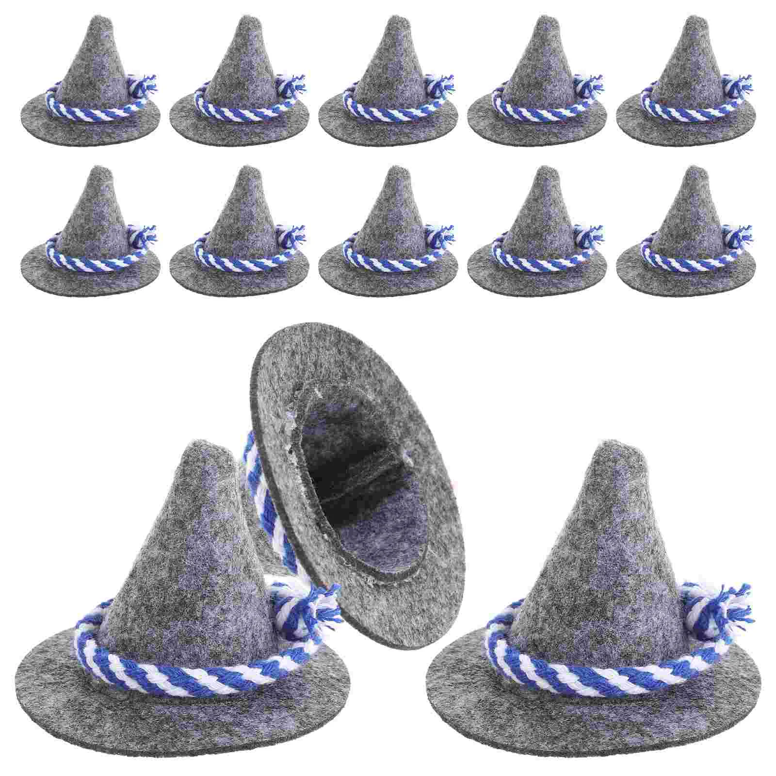 20 Pcs Felt Witch Hat Halloween Accessories Flask Hats Bottle Accessory Grey