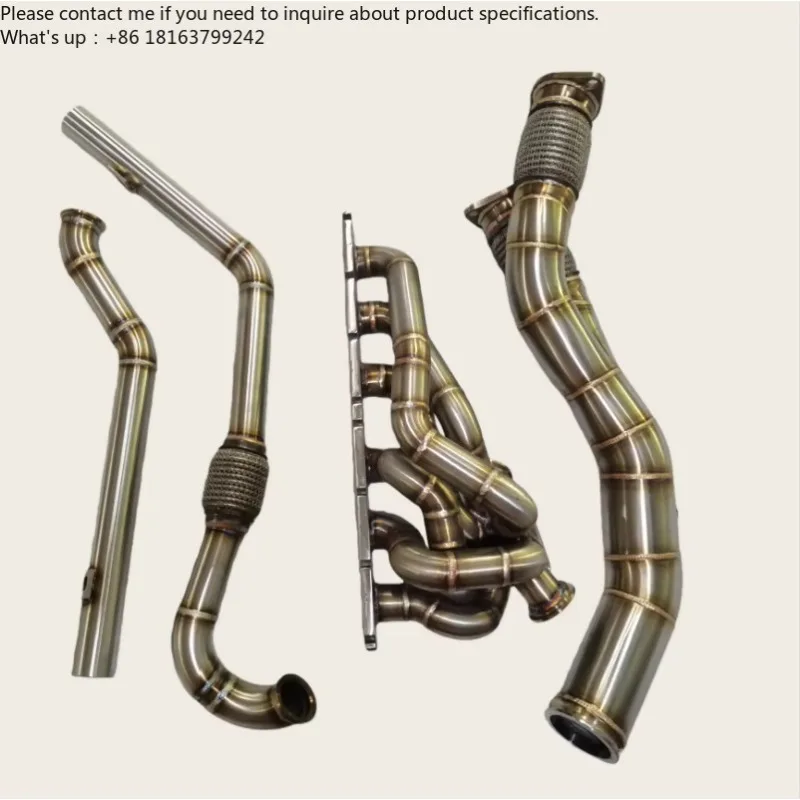 Car Exhaust Manifold for BMW G80 G82 G87 M2 M3 M4 S58 Single Turbine Manifold Kit Connected to Garrett PTE Auto Exhaust System
