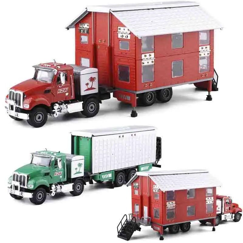 

Alloy 1:50 double-decker RV car model,high simulation Travel container truck toy,deformed RV,free shipping