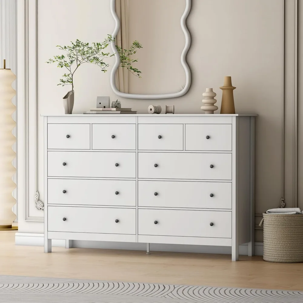 Dresser, Modern White Dressers and Chests of Drawers, Wide Dressers for Bedroom