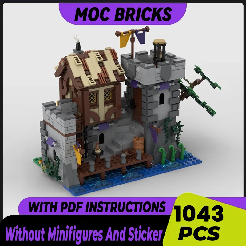 

Medieval Street View Model Moc Building Bricks Village River Port Technology Modular Blocks Gift Christmas Toys DIY Set Assembly