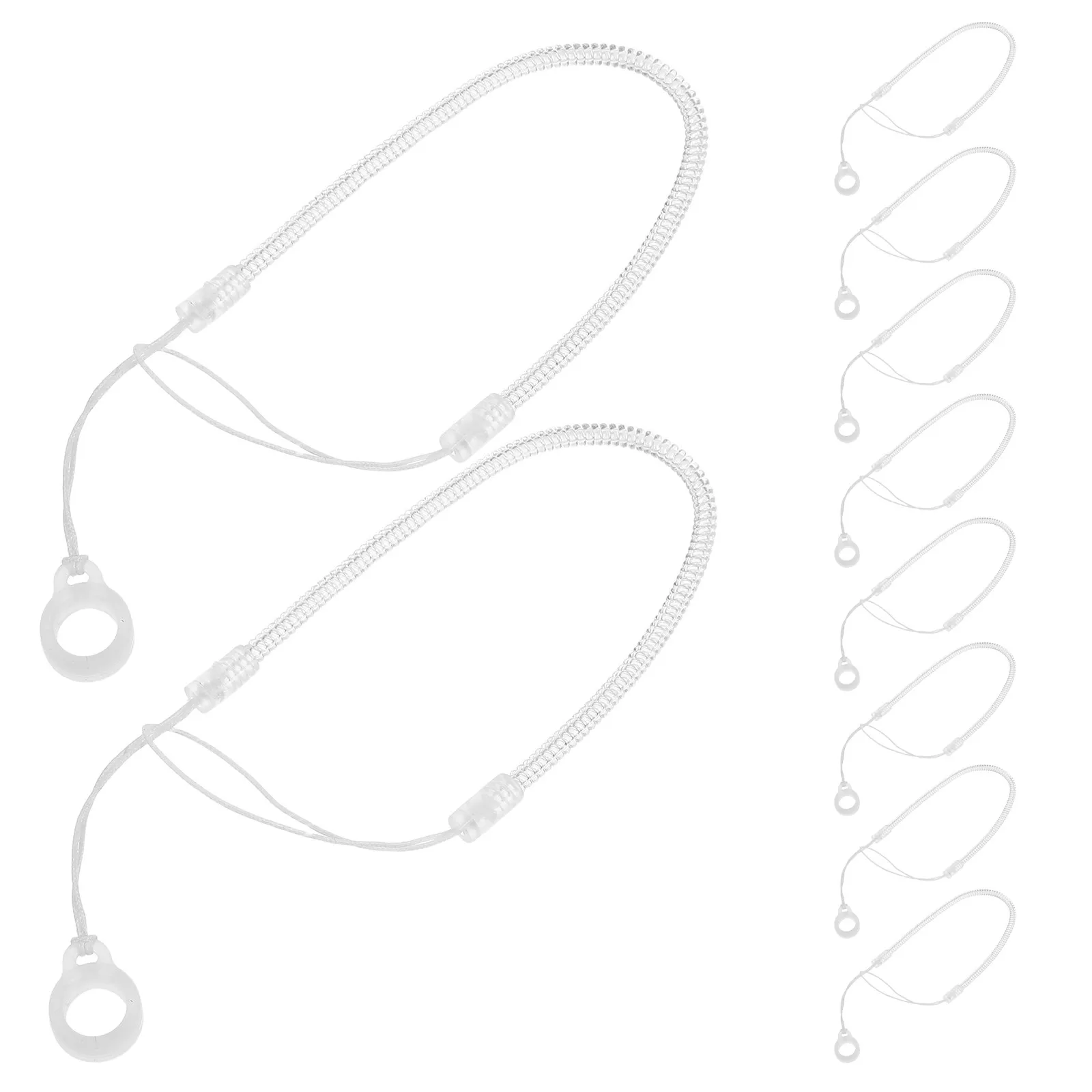 

10Pcs Pen Lanyard Anti-Lost Elastic Silicone Tether Cord Retractable Stylus Pen Leash Portable Organizer for Office School Bank