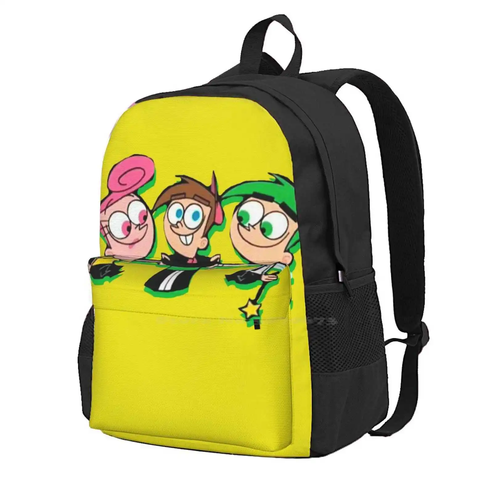 Timmy And The Fairies School Storage Bag Student'S Backpack Fairies Cosmo Wanda Magic Godparents Fairly Odd Parents Oddparents