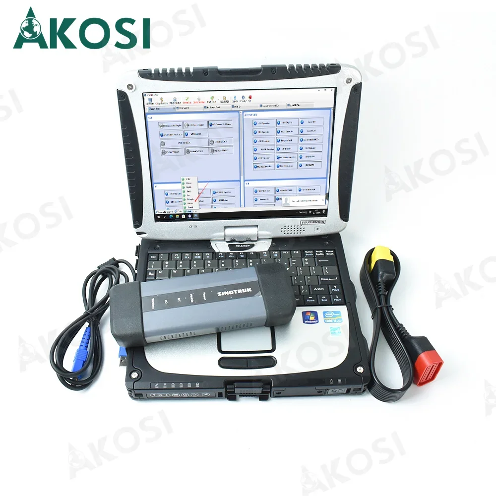 Strumento diagnostico per camion per Sinotruk EOL OBD Diesel per HOWO A7/T7H/Sitrak/Hohan Strumento diagnostico + Laptop CF19