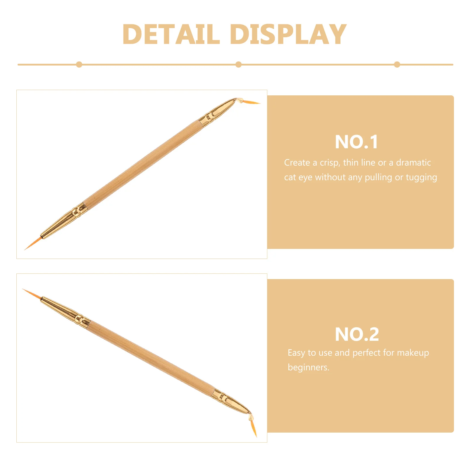 1 pz pennello per eyeliner a doppia estremità setole kit di strumenti ad angolo piegato dritto pennello per eyeliner a doppia estremità