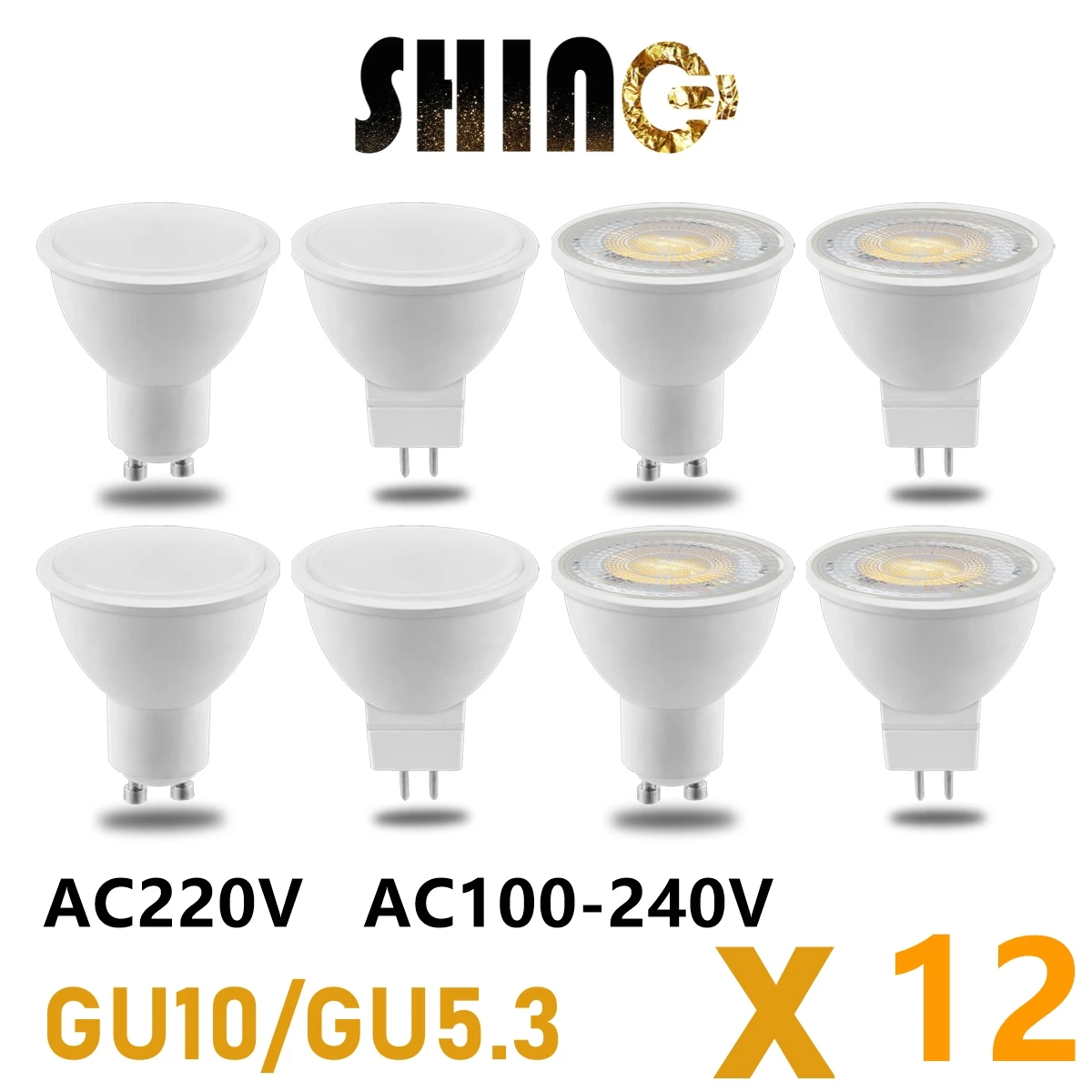 

12Pcs GU10 MR16 Led Spotlight AC220V AC110V AC230V Bulb Spot GU5.3 GU10 Lighting Bulb Indoor Lighting Home Decoration Bombillas