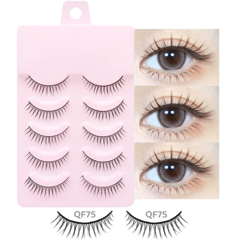 Fashion 5 Pairs Manga Lashes Anime Cosplay Multiple Styles Faux Mink Lashes DIY Handmade Segmented False Eyelashes Men