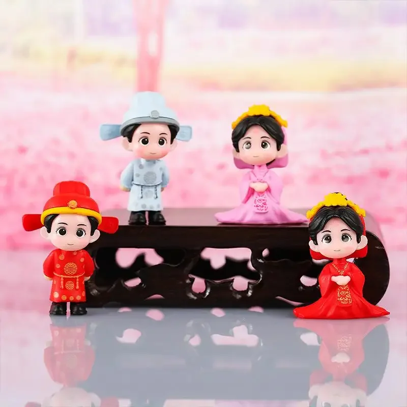 Figurines de Couples miniatures pour maison de poupée, Micro paysage, bricolage, Mini artisanat en résine, jardin féerique, Terrarium en mousse, décoration de maison, 4 pièces/ensemble