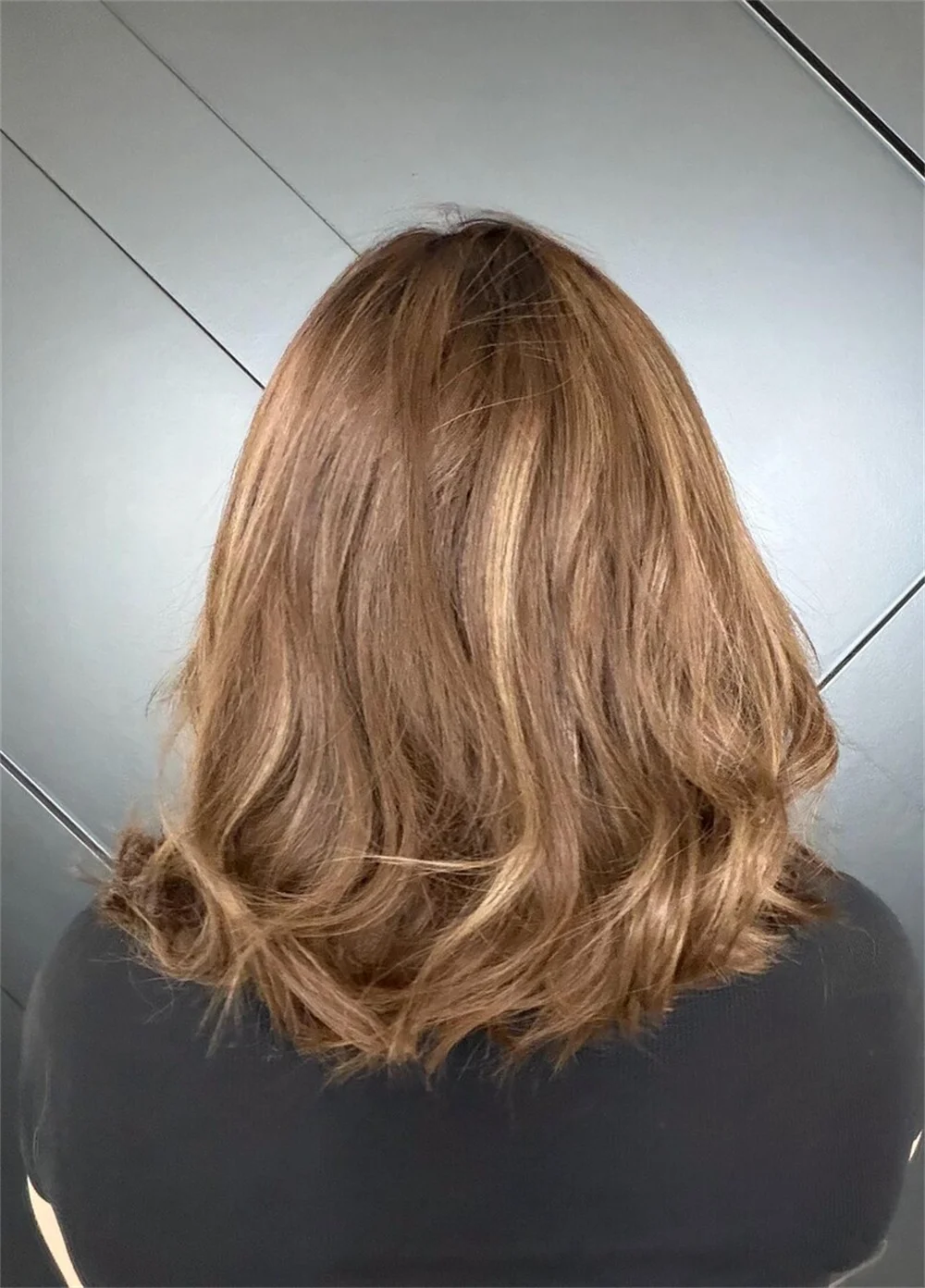 HD Synthetic Lace Front Wig 13x4 Glueless Brown Blonde Highlighted Loose Wave Free Part Brunette Wig for Women Daily Wear