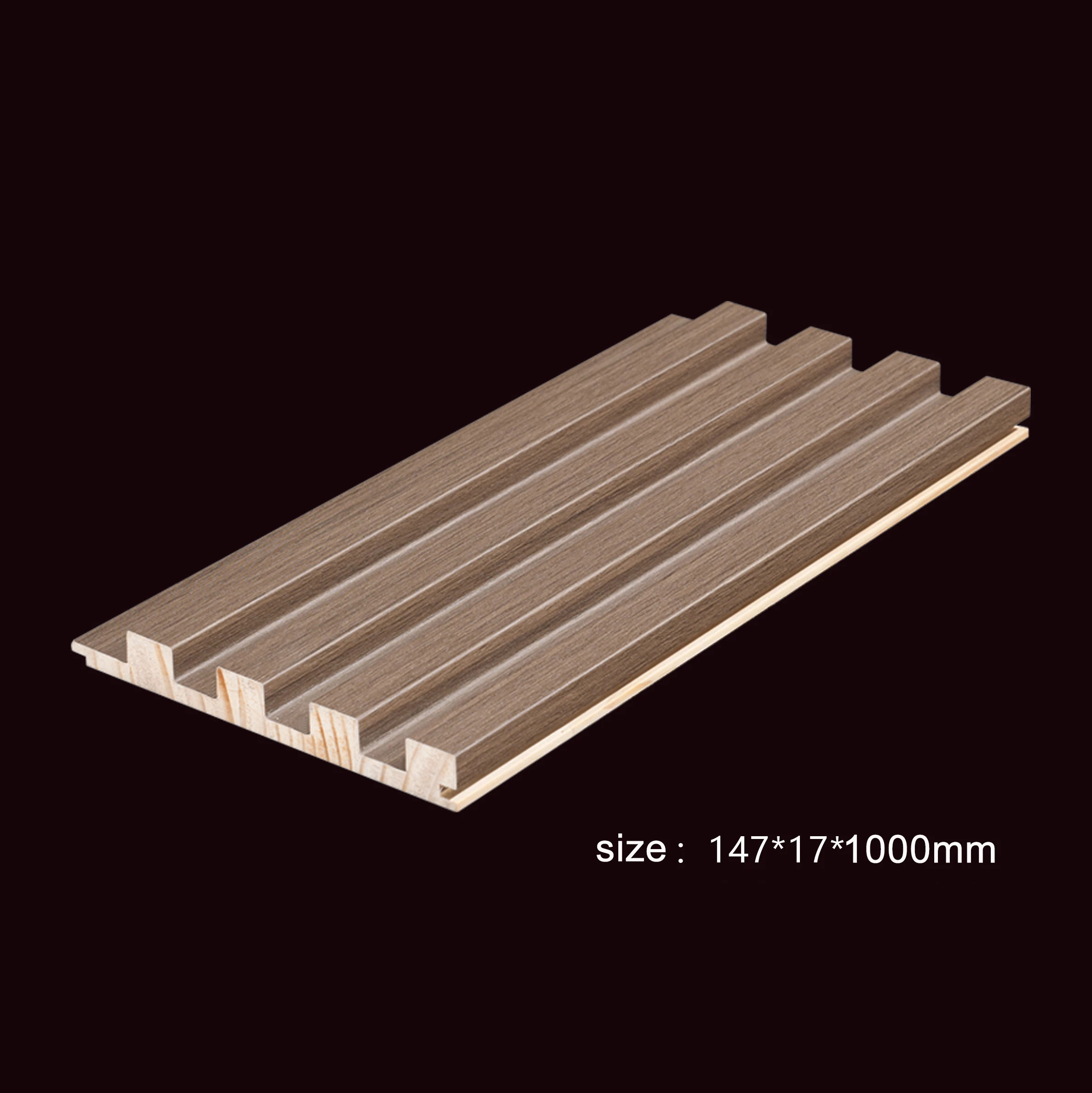 WPC PURE Madeira Cor Flut Painel De Parede, Decoração De Interiores, Fachada De Construção, Fibra De Bambu, Material Board, 2300MMX147MMX18MM, 10 Pcs