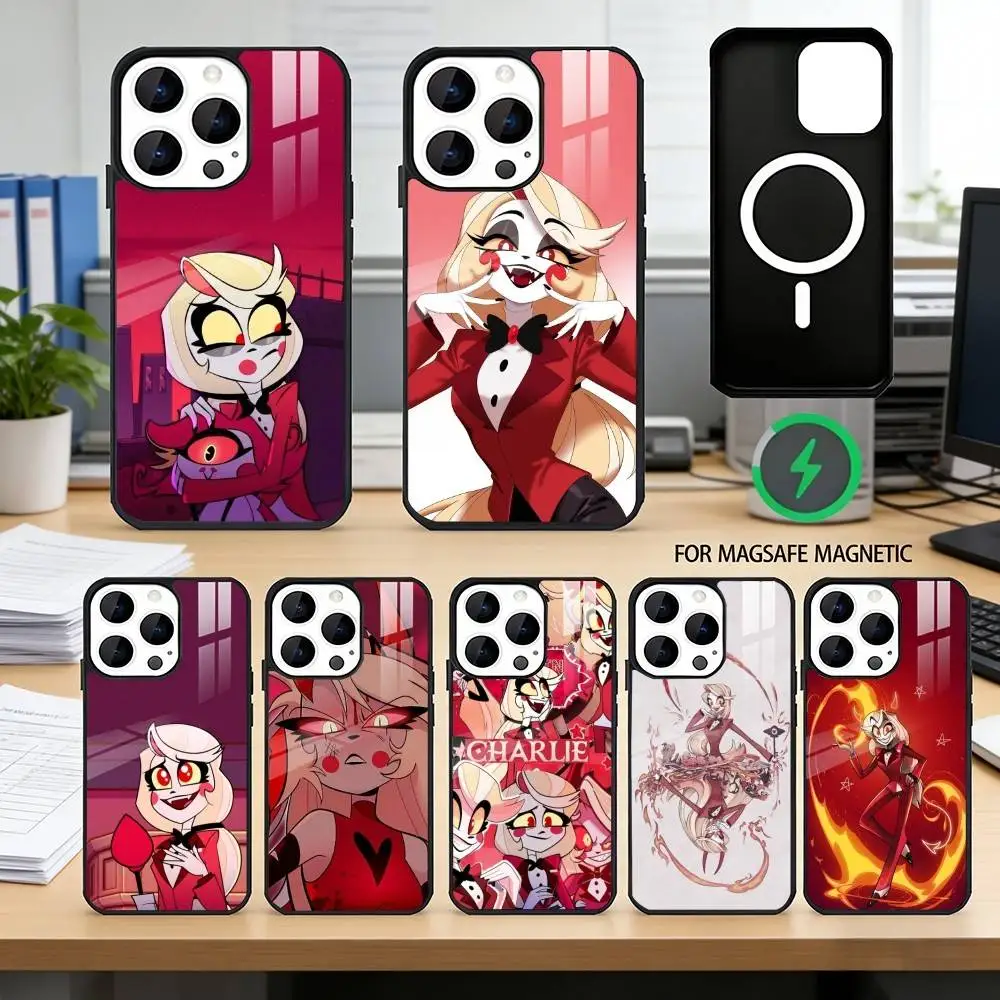

Hazbin Hotel Charlie Morningstar Phone Case For iPhone17,16,15,14,13,12,11 Plus,Pro Magnetic For Magsafe Wireless Charging