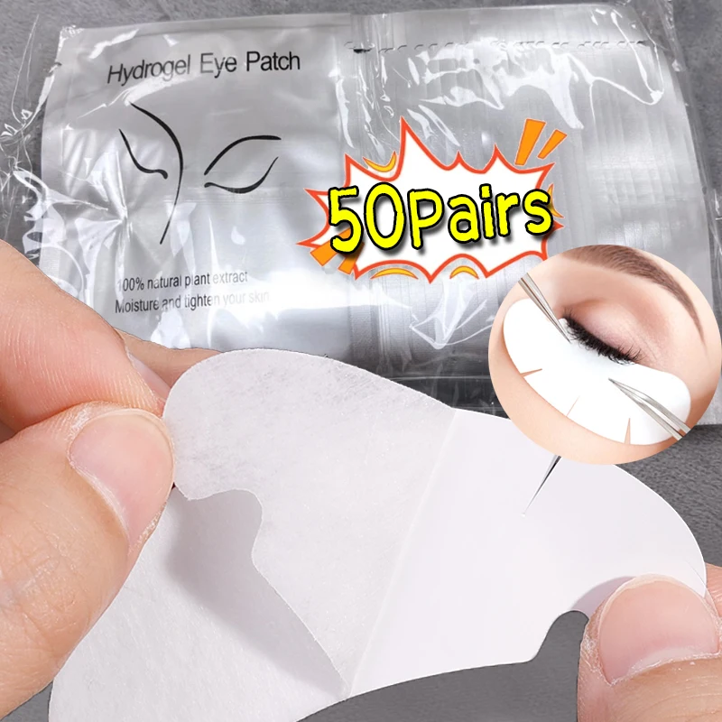 U-shaped Eye Patches Under Eye Pads Makeup 50 Pairs Disposable Grafted Eyelash Patches Tip Stickers Pads Eyelash Extension Tools