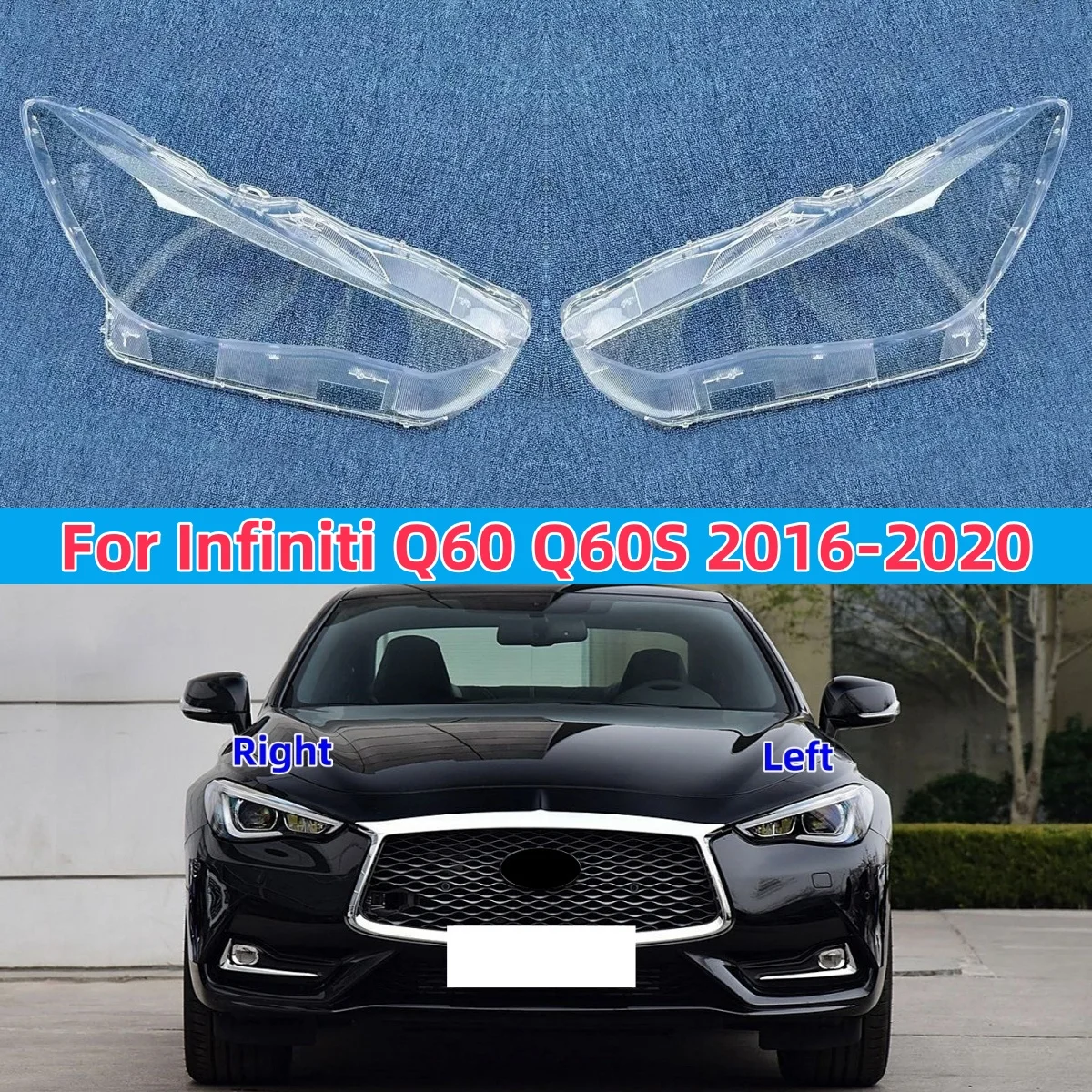 

Для Infiniti Q60 Q60S 2016 2017 2018 2019 2020 прозрачная крышка фары абажур лампы корпус линзы корпуса фары
