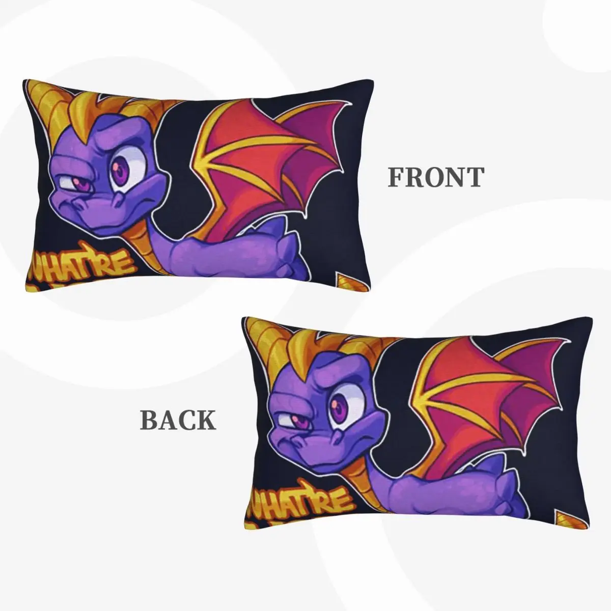 Spyro Pattern Rectangle Pillowcase Cushion Cover Decor Bedroom Bed Home Comfort Throw Pillow