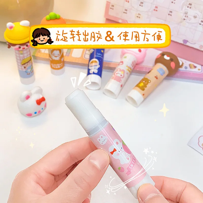 1PCS Kawaii Cartoon shape Solid Glue Stick Strong Adhesives Glue Stick for Student Stationery Solid Glue High Viscosity Supplies