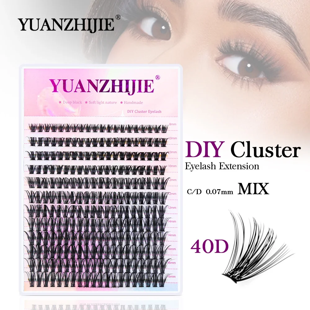 

YUANZHIJIE Professional Makeup Individual 40D C/D Cluster EyeLashes Grafting False eyelash extension individual lash bunch