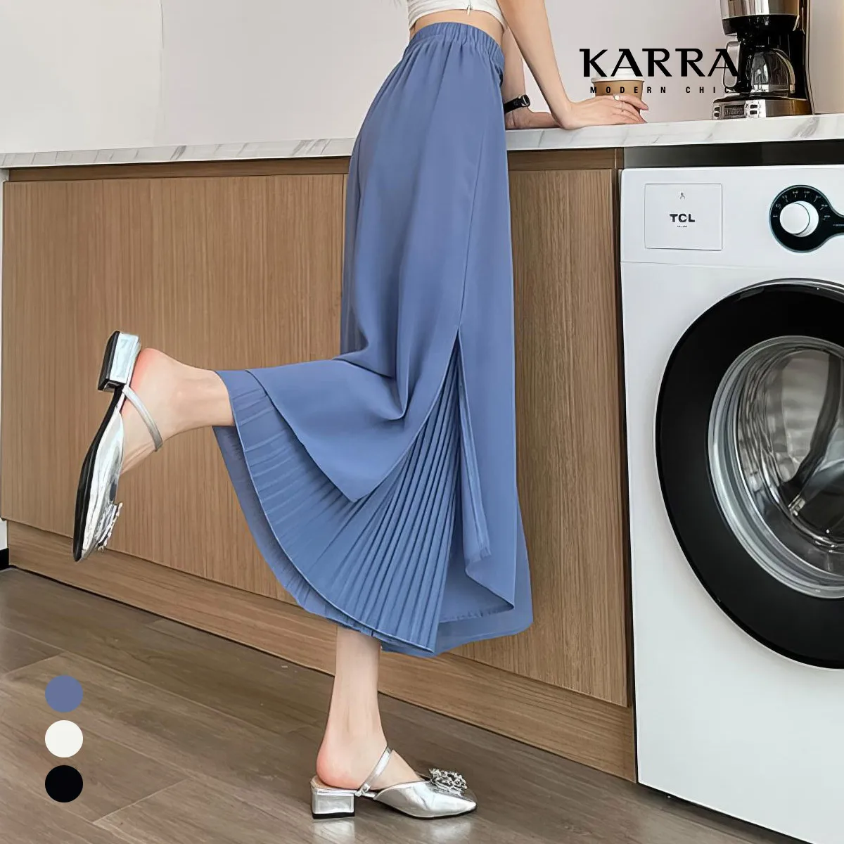 KARRA side pleat layer pants _ KB4MPT031C