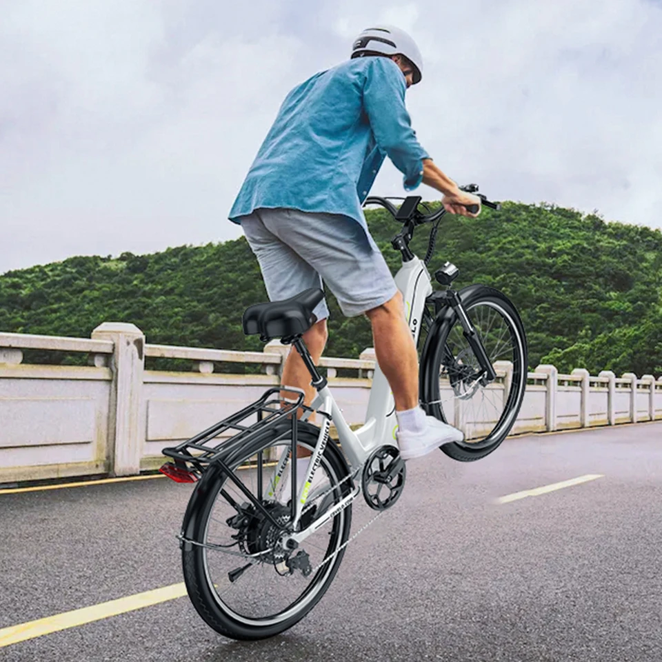 Cybervelo EK7 1000W Peak Step‑Thru Ebike for Adults, 26 Inch Urban Commuter Electric Bicycle, 7‑Speed Gear, 48V 25Ah Large Capacity Battery, 80 Miles Long Range image 10