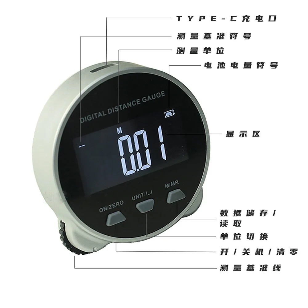 Electronic Digital Display Roller Rangefinder Roller Ruler Straight Curve Irregular Surface Cylindrical Diameter Measurement