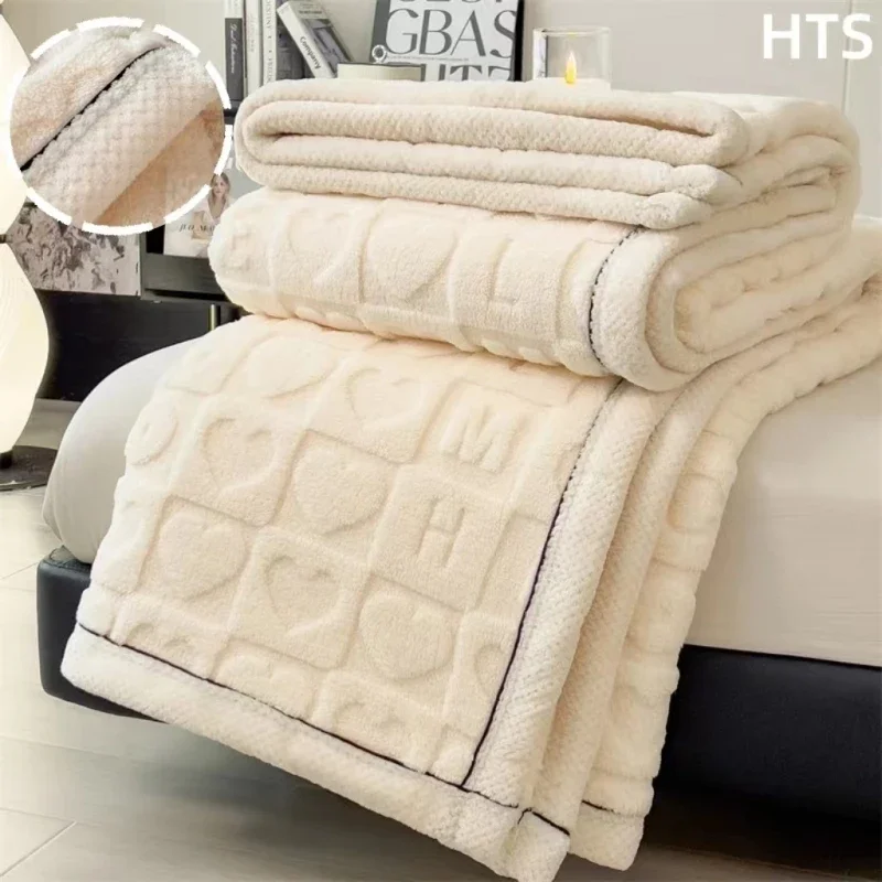 

Heart Shape Blanket Stylish Cozy Thickened Nap Versatile Lightweight Comfortable Blanket Adult Kid Teen Room Solid Color Bedding