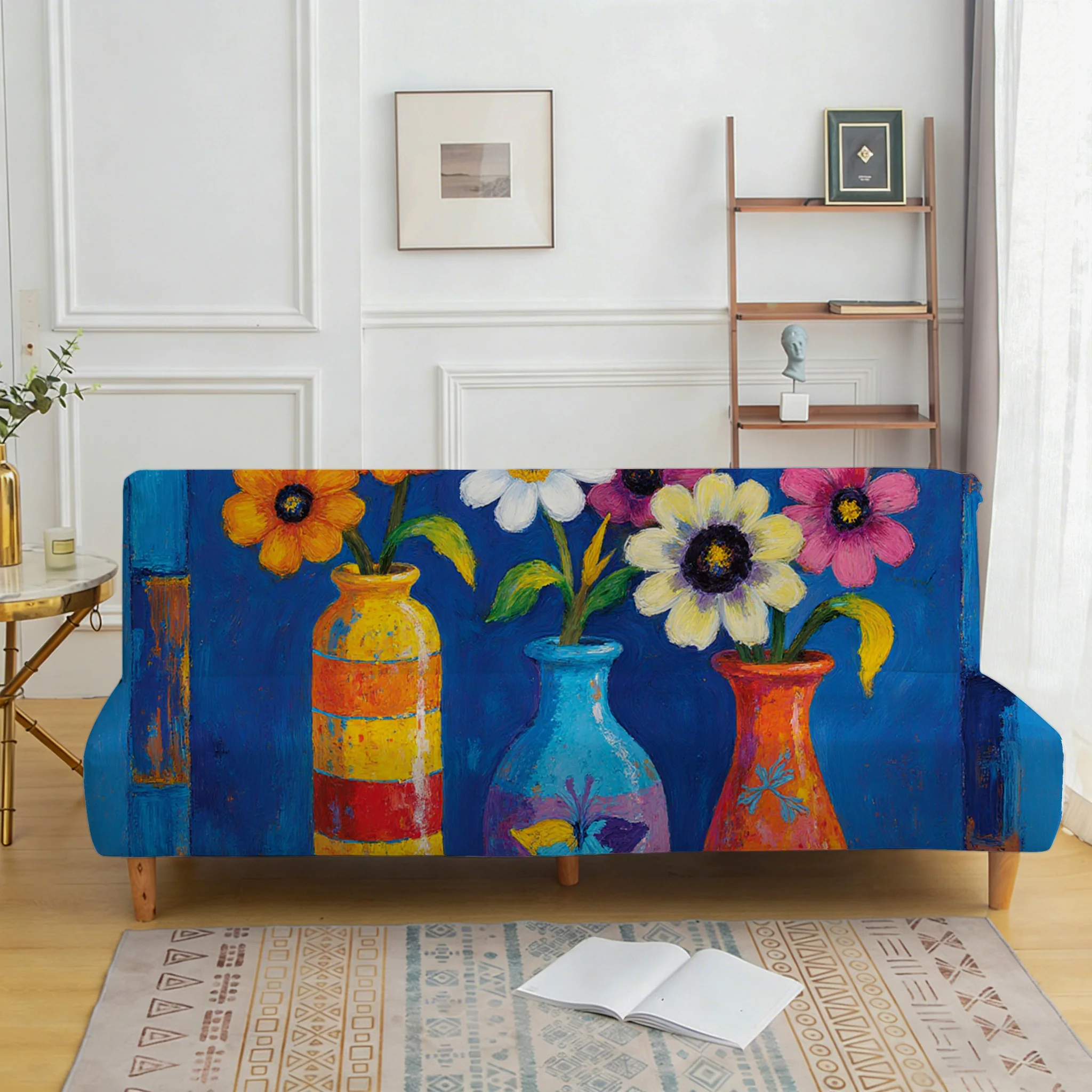 Color vase elastic sofa bed cover, living room sofa bed cover, dustproof machine washable sofa bed cover