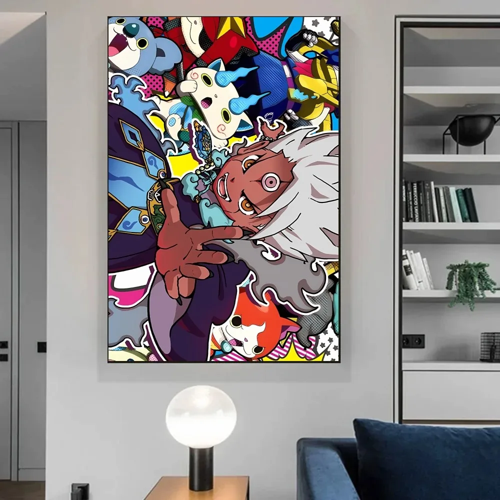 Anime YO KAI WATCH  Poster Vintage Poster Wall Art Painting Study Aesthetic Art Large Size Wall Stickers