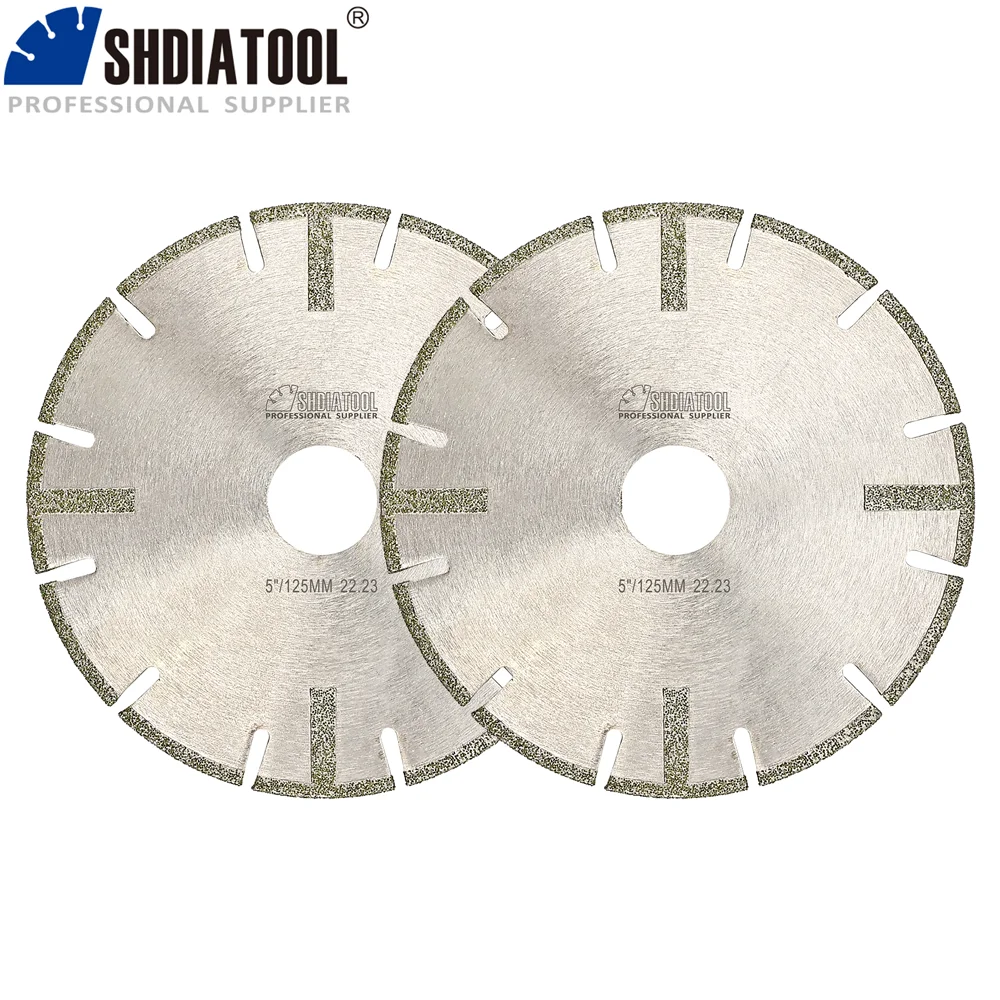 

SHDIATOOL Dia125mm Electroplated Cutting Disc 1/2Pcs Both-side Diamond Saw Blade Marble 5Inch Circular Granite Tile Cutter Plate