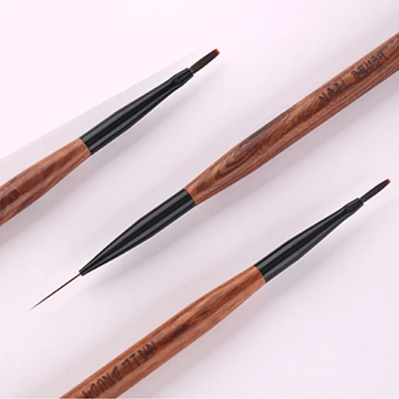 1/2 قطعة قلم رسم فني بطانة تصميم اللوحة البولندية فرشاة جل الأشعة فوق البنفسجية هلام مسمار رسم القلم أدوات رأس مستدير مع غطاء معدني #5