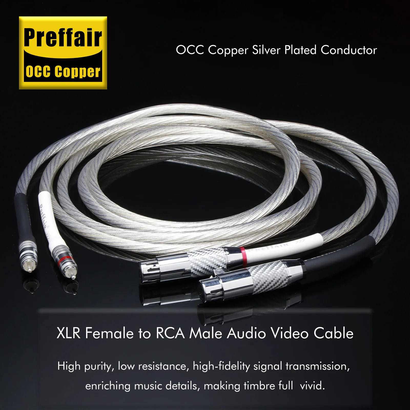 

Пара аудиокабелей от 2RCA до 2XLR, OCC, посеребренный кабель XLR, 3-контактный xlr к rca для усилителя, микшера, динамиков