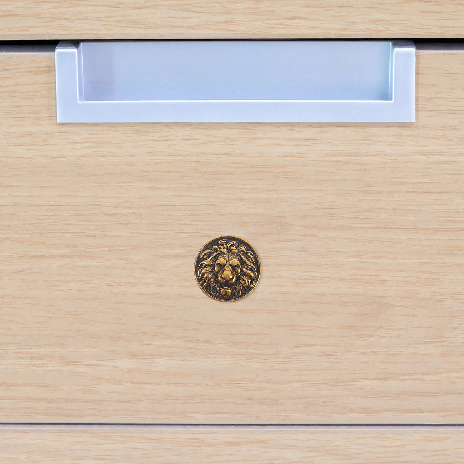 

3 Pcs Lion Head Handle Cabinet Door Handles Decorative Knobs Furniture Brown Single Hole Pulls