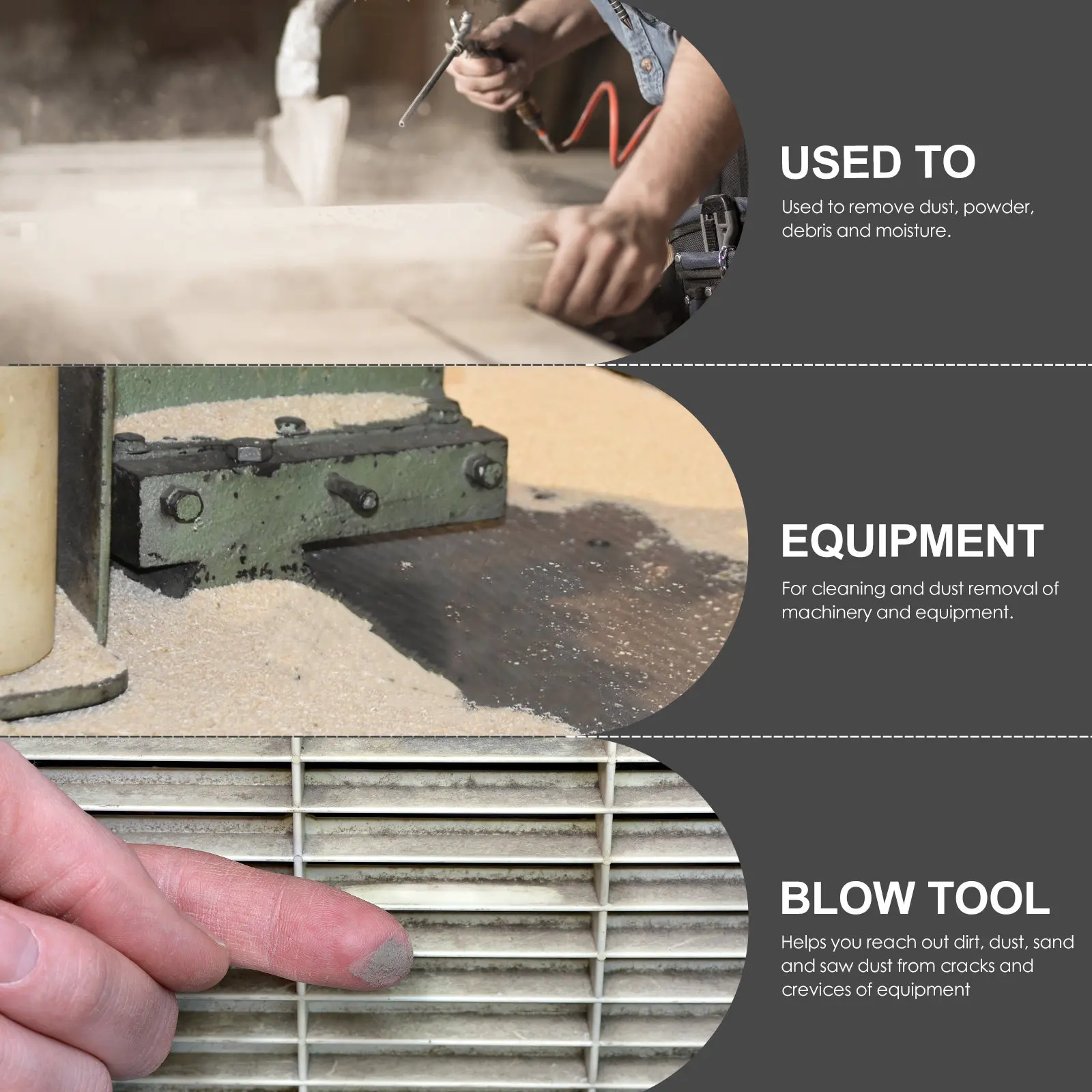 1Set Air Blower Dust Removal Tool Coiled Hose Wear Resistant Strong Blower Low Energy Consumption Equipment Cleaning Air Duster