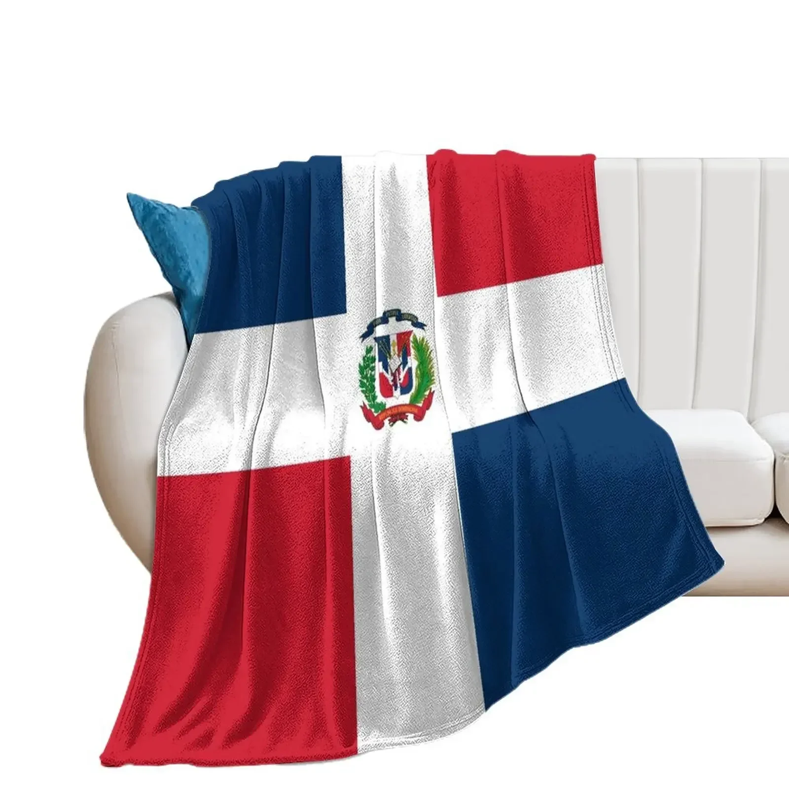 Dominican Republic Flag Throw Blanket Furry Personalized Gift Blankets