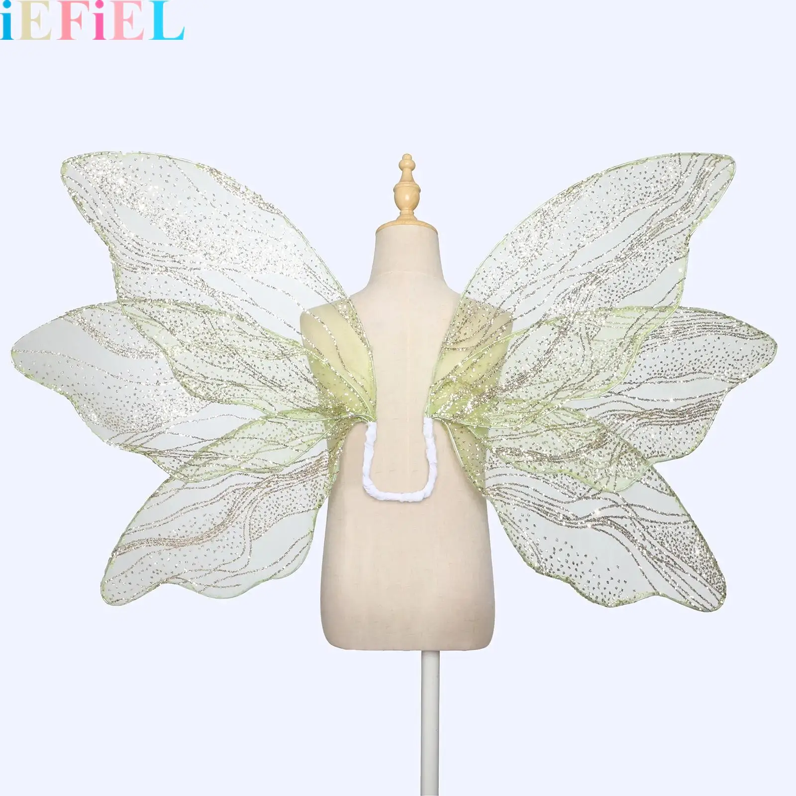 Glitter Butterfly Wings Fairy Princess Angel Wing Cosplay Decorated for Women Girls Halloween Party Masquerade Photography Props