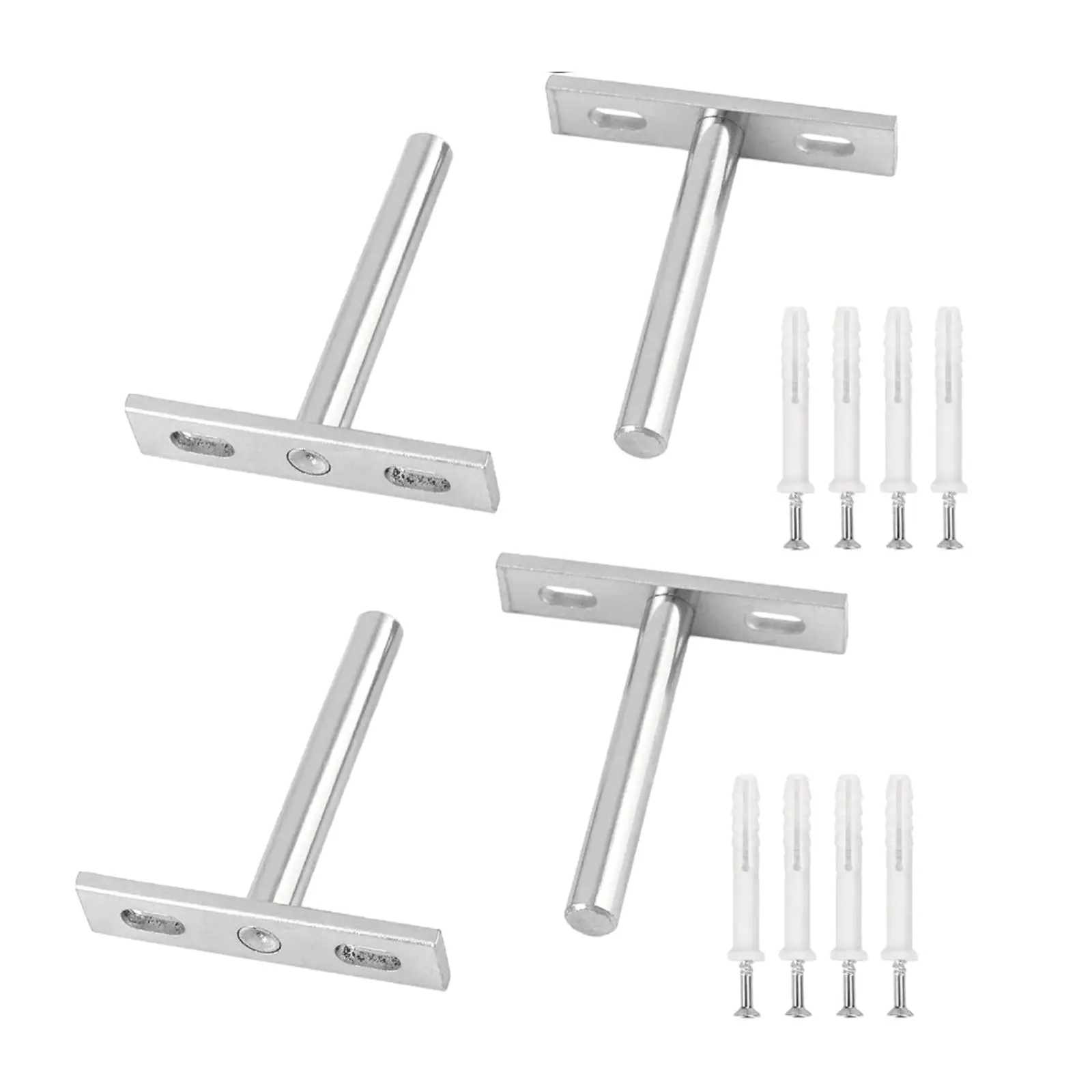 4x Shelf Support Bracket T Shaped Wall Shelf Brackets for Family Room Storage