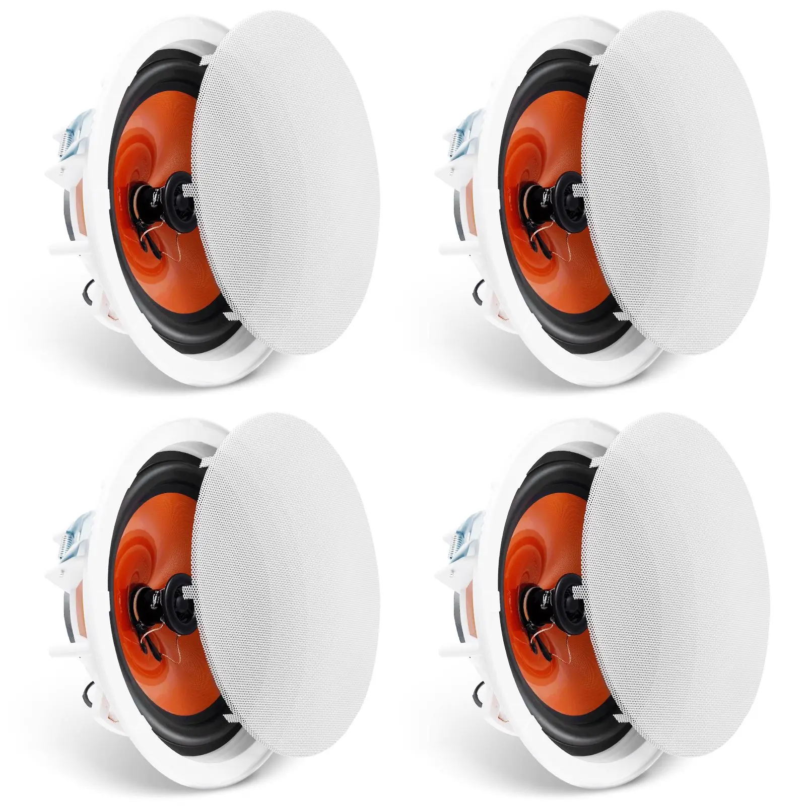 4 PCs 8 Inch in Ceiling Speakers, 100-Watts, Flush Mount Ceiling & in-Wall Speakers System with 8ΩImpedance 89dB Sensitivity, for Home Kitchen Living Room Bedroom or Covered Outdoor Porches