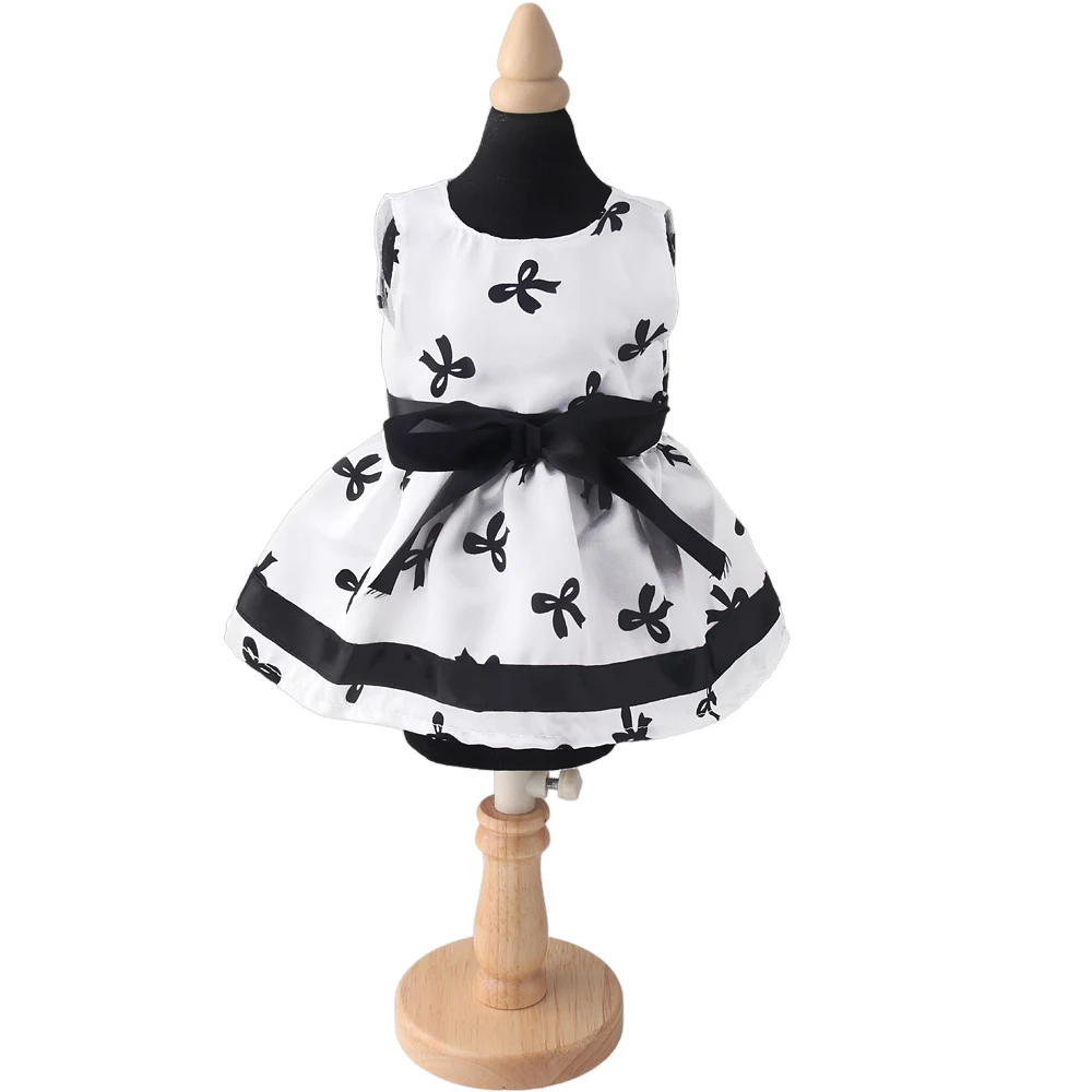 Vestido estampado de coração de verão, urso e geração, boneca americana de 18 espaços, vestidos florais, 43 cm, acessórios de roupas de bonecas