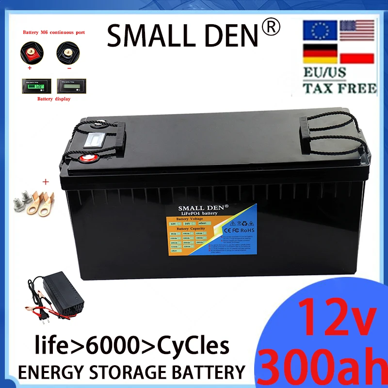 

12V 300Ah lithium iron phosphate battery RV, motorboat, camping car, golf cart, off-road off grid solar wind